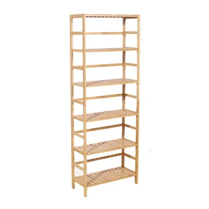 Modern Bamboo 6-Tier Standing Multifunction Durable Storage Rack Shelves for Kitchen Bathroom Living Room-Eco-Friendly