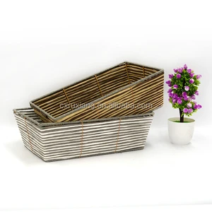 Rattan Rope Hand Woven Decorative Storage Basket Serving Tray