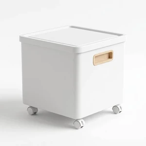 Japanese Minimalist Square Plastic Storage Box with Lid Thickened Large Organizer Bin for Clothes Toys Snacks Closet Storage Box