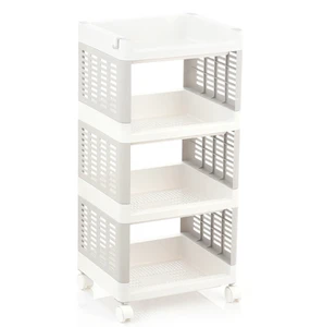 Kitchen Storage Holders Small Size Plastic Food Shelf Stand Kitchen Appliances Storage Rack Cabinet