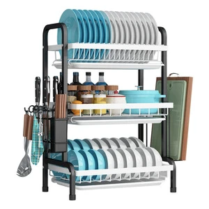 Stainless Steel Storage Rack Kitchen Hanging Rack Household Drainage Multi-purpose Three-layer Bowl and Dish Rack