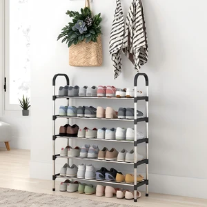 Cedar Space Multi-functional 5/6-Layer Metal Shoe Storage Rack Casual Shoes Organizer for Living Room & Bedroom for Bag and Garage Use