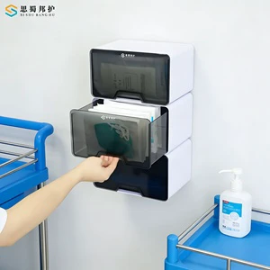 Wholesale ABS Plastic Wall-mounted Eco-Friendly Gloves Organizers Disposable Mask Gloves Storage Box Stackable Glove Dispenser