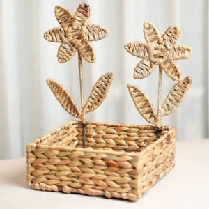 Handwoven Natural Woven Water Hyacinth Baskets for Gifts Easter Gift Baskets Wholesale Price from Vietnam