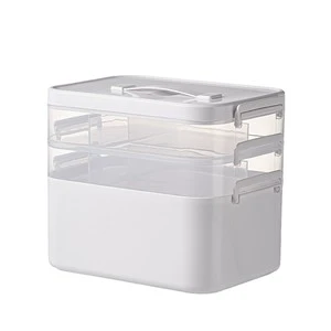 Portable Multi-Layer Large-Capacity Transparent PP Storage Box for Household First-Aid Medicine Storage Portable Storage