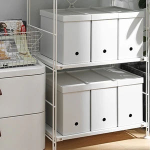 SHIMOYAMA Plastic Container Home File Storage Organization With Handle & Wheels