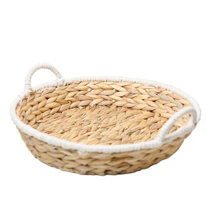 Stylish Vintage Home Storage Baskets Foldable Metal & Water Hyacinth Woven with Jute Grass & Rope Wicker for Daily Use