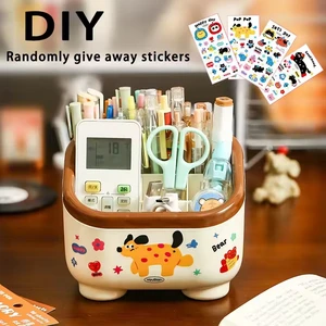 Multifunctional PP Plastic Storage Box Multi-Compartment Design Injection-Molded Single Tier Rectangle Cute School Desk Home