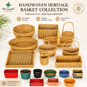 Modern Eco Friendly Handmade Multi-Purpose Plastic Fruit Rattan Picnic Gift Storage Baskets For Restaurant Kitchen Organizers