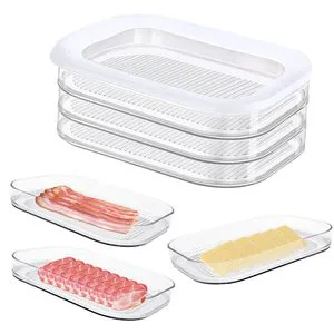 New Trend Stackable Deli Meat Container for Fridge BPA Free Meal Prep Container Food Storage Box With Lid