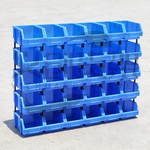 Industrial Workbench Stackable Plastic Hardware Organizer Box Warehouse Storage Bins Plastic Shelf Storage Bins Garage