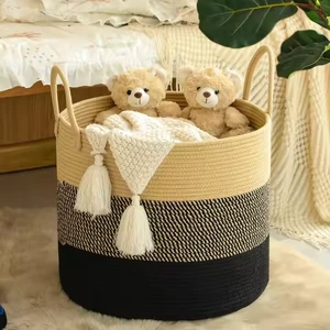 Simple Woven Flower Pot Basket Home Decoration Dirty Clothes Basket Storage Box Laundry Basket