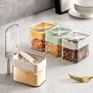 Airtight Plastic Storage Container With Lid Kitchen Organizer For Salt Pepper Sugar And Condiments