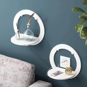 Wall-Mounted Decorative Hexagon Storage Rack PVC Floating Shelves Flower-Shaped Home Storage for Room Decor