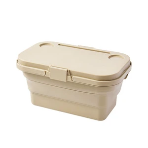 Portable Durable Plastic Storage Box for Outdoor Activities-Foldable Fishing Box with Cutting Board for Picnic Camping Storage