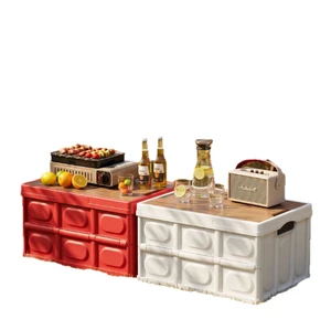 Customized Multifunction Plastic Portable Outdoor Folding Storage Box Camping Picnic Storage Box in Stock