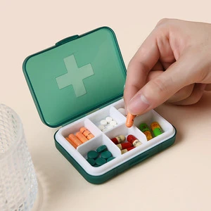 Custom Logo Printing Square Plastic Storage Box Folding Pill Organizer for Travel and Home Medicine Storage