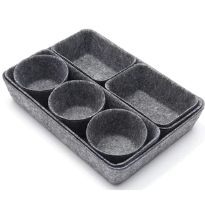 Wholesale 8 Pack Fabric Felt Desk Drawer Organizer Trays for Home Office & Bedroom Storage Organization