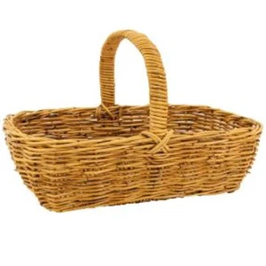 Household Rattan Wicker Woven Gift Storage Basket With Handle Top Quality Handmade Natural Rectangular Rattan Basket