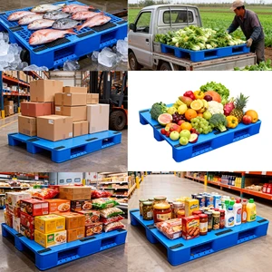 HDPE Heavy Duty Euro Reinforced Flat Feet Plastic Tray Rack Recycled Storage Plastic Pallet