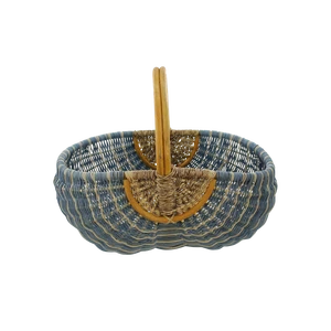 High Quality Handicraft Rattan Seagrass Wicker Diagonal Weaving Picnic Camping Baskets Fruit & Household Style Storage Hamper