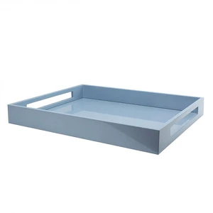 Large Ottoman Tray with Handles Spill Proof Serving Tray Organizer Tray Decorative for Living Room Bedroom Kitchen