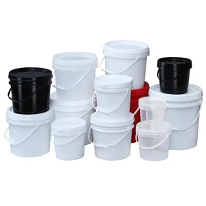 Food Grade PP HDPE 150ml 350ml 500ml 600ml 1l 2l 3l 5l 6l 10l 15l 18l 20l 25l 28l 30l Plastic Buckets With Lid And Handle