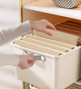 Good Price Large Plastic Storage Box With Lid Stackable Wardrobe Storage Boxes Drawer Underwear Organizer