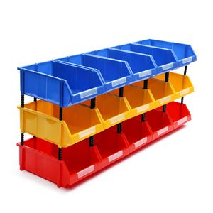 Thickened Slanted-Opening Rectangle Injection Molded Stackable Plastic Modular Parts Storage Box Tool Screw Organizer Heavy-Duty