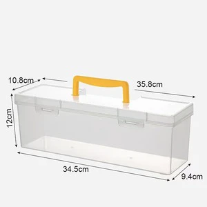 Large Transparent Plastic Tool Storage Box 3000ml with Handle Clear Organizer Parts Container Craft Pen Divider Heavy Duty