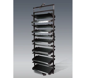 GALAXY Modern Exclusive 360 Degree Rotating Aluminum Shoe Rack Efficient Revolving Wall Mountable 4-Tier for Wardrobe Storage