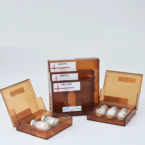 Durable Plastic Lightproof Vial Case for Pharmacy with Transparent Black Peptide Storage