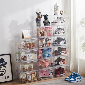 Plastic Foldable Rectangle Magnetic Detachable Minimalist Shoe Box