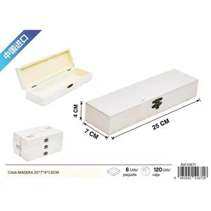 25*7*4*1.5cm Decorative Plywood Storage Box for Home Use Elegant Home Decor
