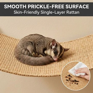 Summer Rattan Cooling Hammock For Sugar Glider Squirrel Fancy Rat - Woven Breathable Hanging Cage Bed 9.8