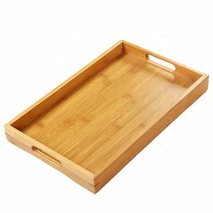Custom Hot Sale Bamboo Tray With Carved Handle Food Trays For Food Storage Tray Factory Wholesale