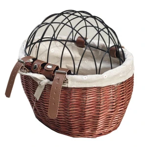 Bicycle Wicker Rattan Basket With Cover
