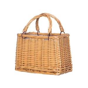 Manufacturers Faux Rattan Portable Flower Basket Woven Decorative Basket Camping Storage Plants Rustic Companion Basket