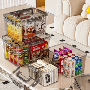 Household plastic storage box with lid - versatile kitchen and clothing storage container, durable and waterproof