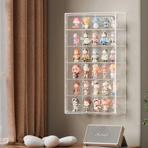 DAYOOH 60*35*12CM Collectibles Organizer Wall-mounted Transparent Foldable Blind Box Display case Box with Magnetic Door