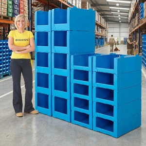 Heavy Duty Stackable PP Corrugated Plastic Storage Tote Box Coroplast Logistics Turnover Bin Custom Size And Color