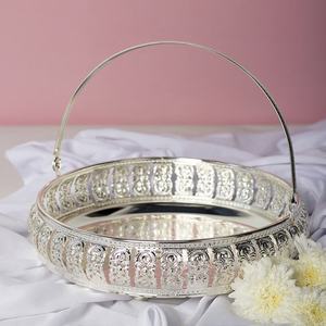 Wholesale Modern Design Multi-Functional Decorative Metal Serving Trays High Quality Glossy Storage Nickel Plating Mirror Finish