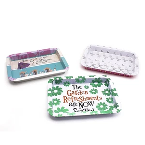 Factory Custom Food Storage Tin Tray Rectangular Shape Metal Cans