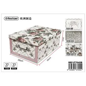 Baroque Folding Cardboard Storage Box 50x39x25 cm Decorative Gift Items