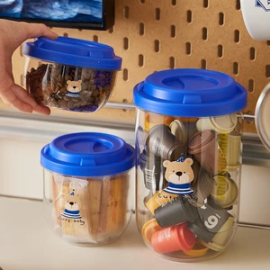 Set of 3 Rectangle Injection-Molded BPA Free Cereal & Dry Food Storage Containers with Lids