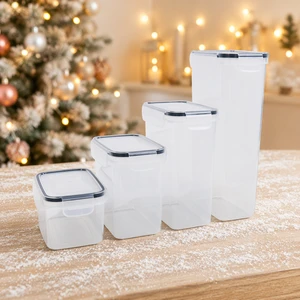 4-piece Food Storage Box Leak Proof Plastic Preservation Box 4-pcs Meal Box Set Food Storage Container