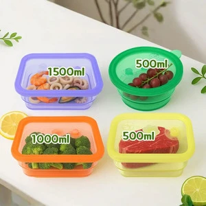 Collapsible Food Storage Container Bpa Free Lunch Box Containers Stackable Leakproof Snack Boxes for Camping