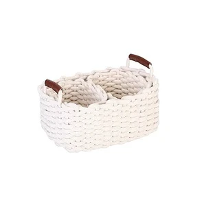 Soft structured macrame storage basket to keep homes tidy while enhancing aesthetic and texture with handle