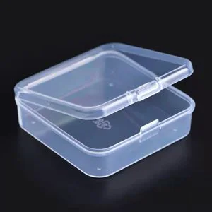 Classic Clear Injection Molded PP Square Transparent Hinged Storage Box Lid Organized Multifunctional Mini Packaging Gift ROHS