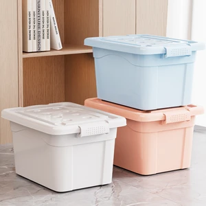 Factory Wholesale Thickened PP Plastic Storage Box with Wheels and Lid Large Clothes Organizer OEM ODM
